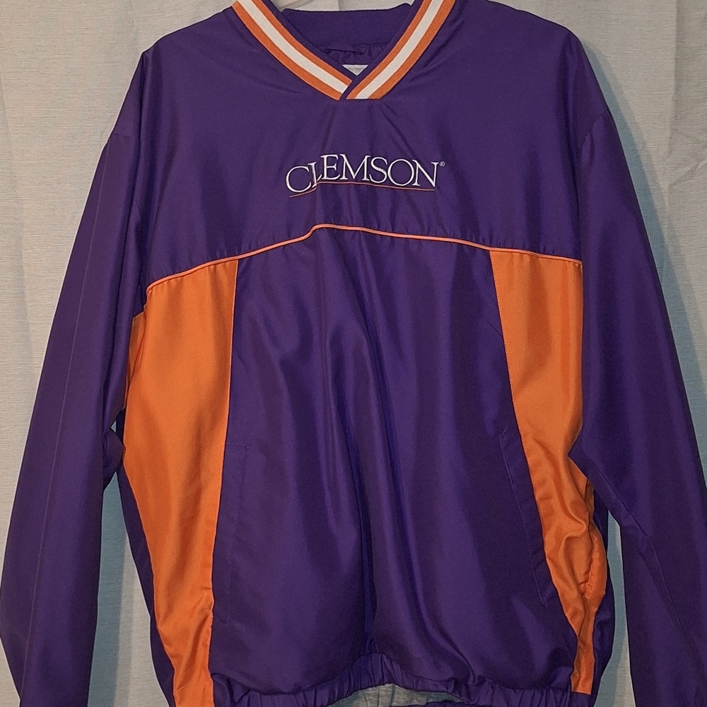 Purple and Orange Clemson Pullover